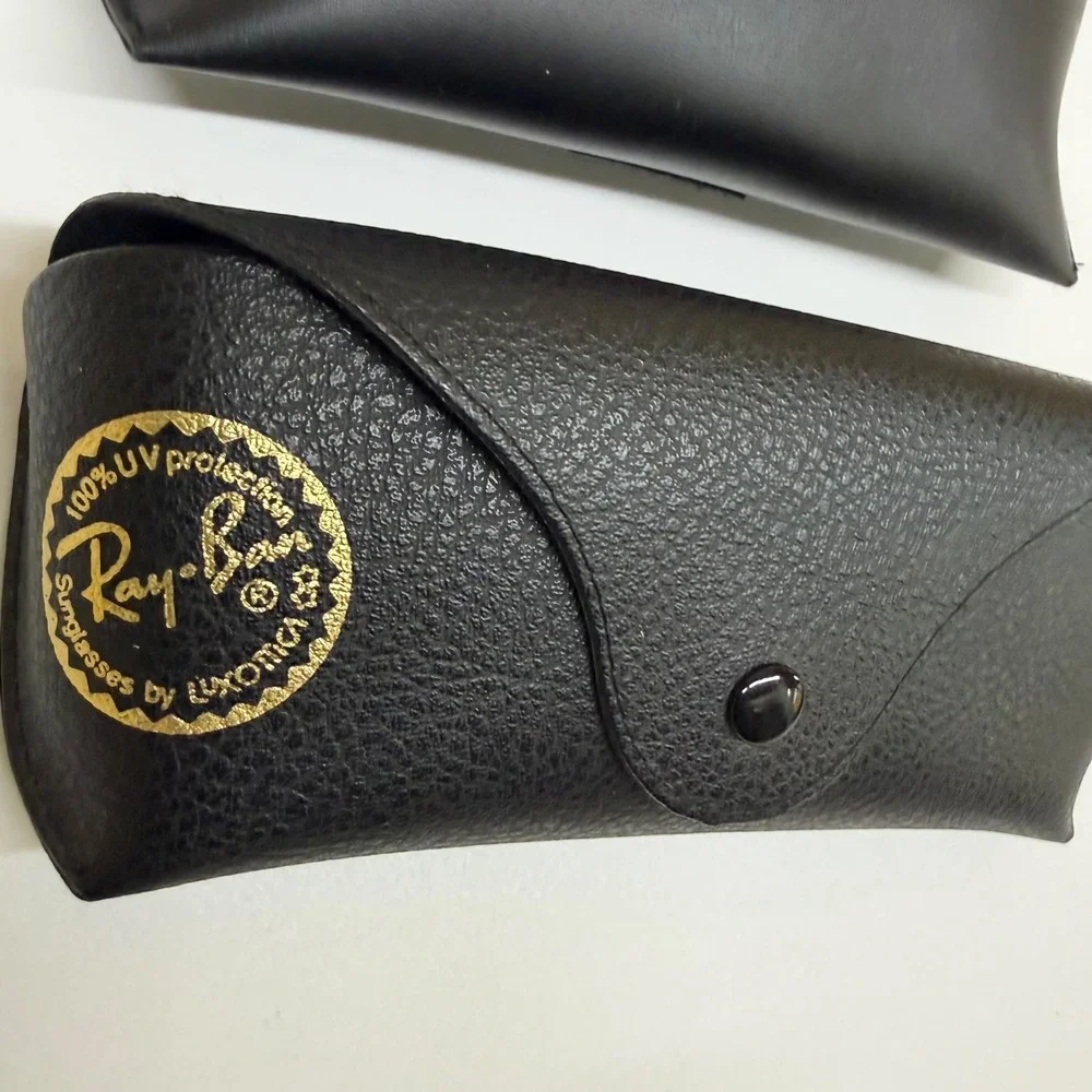 Ray-Ban Sunglasses Case Lot of 3 Black Faux Leather Replacement Covers Used